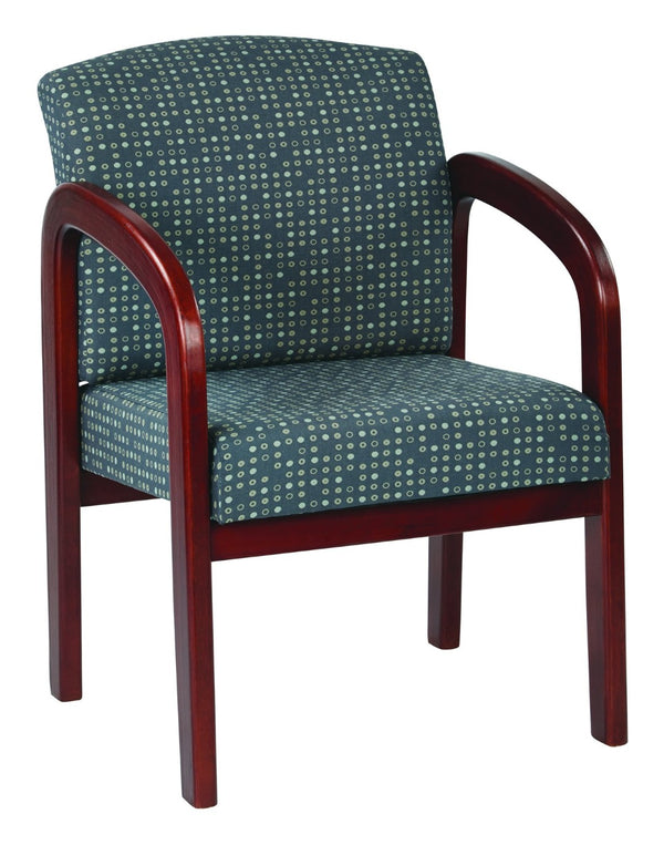 OSP Home Furnishings Cherry Finish Solid Wood Visitor Chair with Lumbar Support for Office or Reception Areas Ash WD387-K102