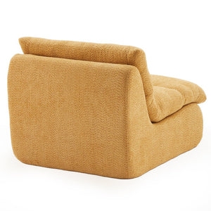 English Elm Upholstered Cocoon Accent Chair Ergonomic Curved Frame Soft Breathable Fabric Lounge Seat Ginger T3623P434430