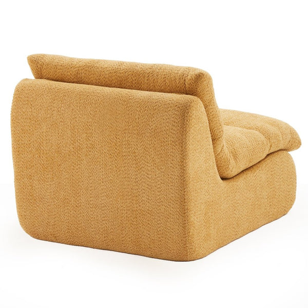 English Elm Upholstered Cocoon Accent Chair Ergonomic Curved Frame Soft Breathable Fabric Lounge Seat Ginger T3623P434430