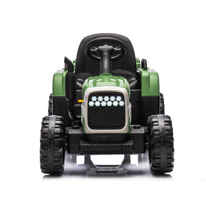 English Elm Ride on Electric Tractor Toy with Trailer 24v 400w Dual Motors Remote Control Led Emerald W1578P193905