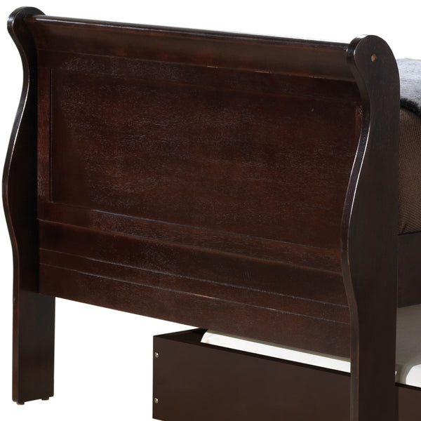 English Elm Charming Traditional Full Bed Frame with Warm Finish, Durable Particle Board Construction, 44"H x 61"W x 84"D Cappuccino 78 L x 14 W x 6 H B078S00335
