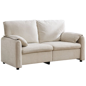 English Elm 800lbs Chenille Loveseat Sofa with Down Fill Cloud Comfort for Living Room or Bedroom W1521P499766