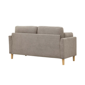 English Elm Modern compact 2-seater sofa with plush cushions and sturdy wooden legs for stylish small spaces khaki B343P316288