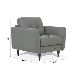 English Elm Radwan Button Tufted Italian Leather Accent Chair with Walnut Tapered Legs B2726P496931