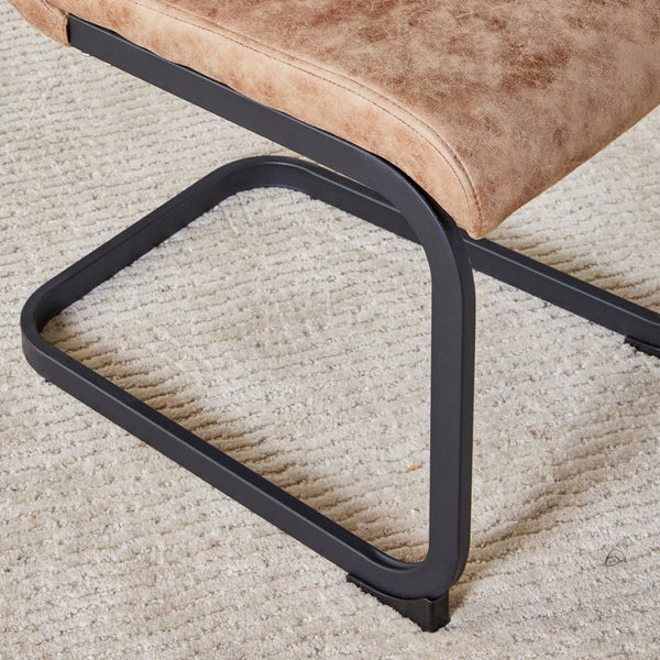 English Elm Table And Chair Set - 42-Inch Round Modern Dining Table With 6 Stylish Brown Fabric Chairs, Versatile Design W1151S03756-GIGA