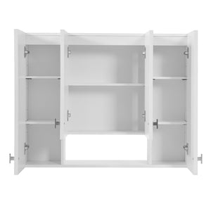 English Elm Modern Wall Mounted Medicine Cabinet with Open Shelving and Soft Close Hinges for Bath N710P358592K
