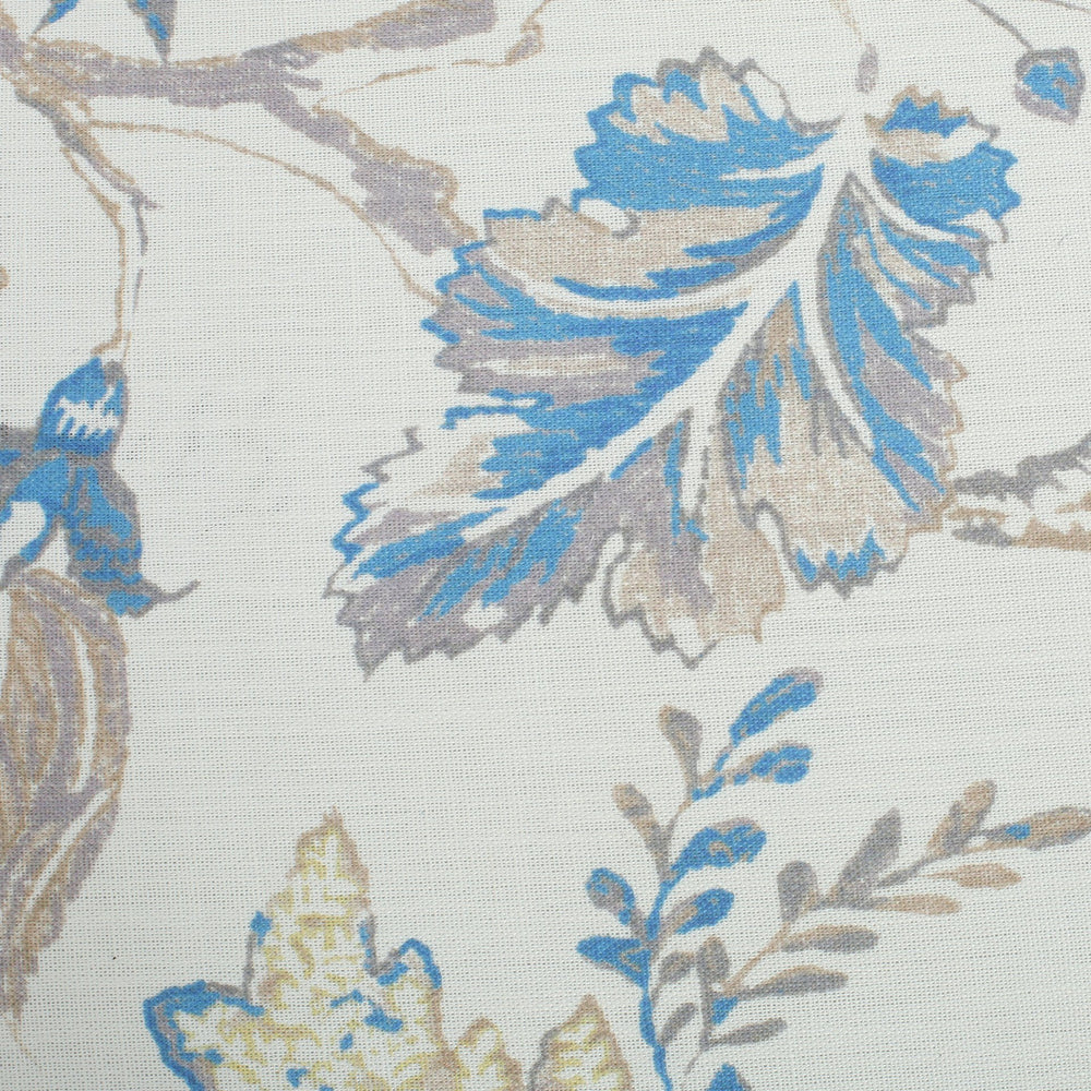 English Elm Christopher Knight Home® - Springfield Upholstered Ottoman in Beige & Blue Floral Fabric — Contemporary, Versatile Accent Seat with Birch Legs (23.25" W) N757P233921F