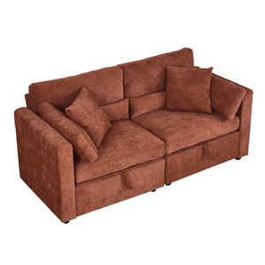 English Elm Yr2169or-ot,foot Pu Upholstered Ottoman with Solid Wood Legs and Polished Hardware Accents Brown W308P247760