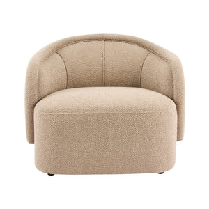 English Elm Amanda Sculptural Boucle Accent Chair Plush Cream Upholstery for Modern Living Spaces Espresso N767P381615E