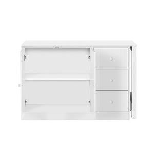 English Elm U_style Extendable Wooden Sideboard with 3 Drawers and 2 Doors for Entryway Living Room N711P334768K