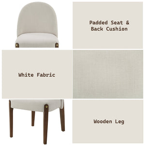 English Elm Gamarya Upholstered Chenille Side Chair Set of 2 – Modern Comfort, Plywood Frame, 220lb Capacity Oak,White 29 L x 26 W x 25 H B2726P285869