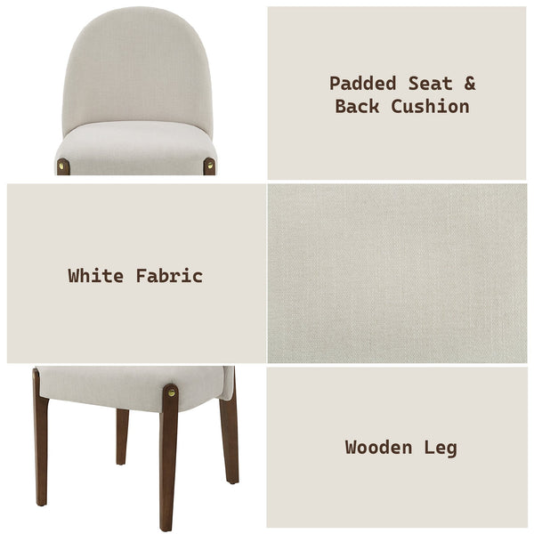 English Elm Gamarya Upholstered Chenille Side Chair Set of 2 – Modern Comfort, Plywood Frame, 220lb Capacity Oak,White 29 L x 26 W x 25 H B2726P285869