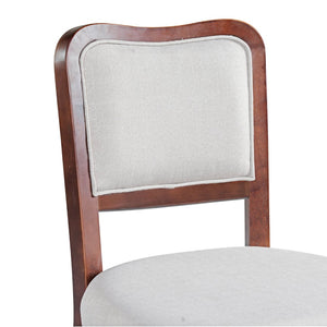English Elm Walnut Upholstered Dining Chairs Set Of 2 - Elegant Fabric Accent Chairs With Comfort & Style N842P319127D-GIGA
