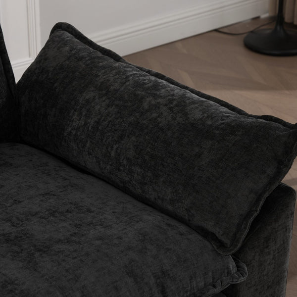 English Elm Cloud Modular Sectional Armrest Unit Chenille Upholstered Cozy Living Room Lounge Piece W1143P378696