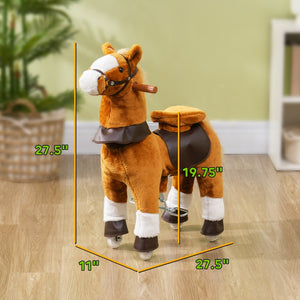 English Elm Qaba Battery Powered Toddler Ride on Pony with Music Soft Touch Foam Seat Pu Wheels W2225P249746