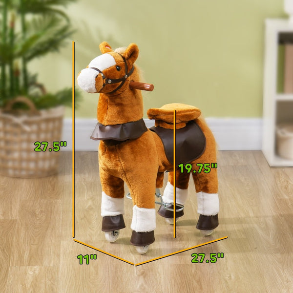English Elm Qaba Battery Powered Toddler Ride on Pony with Music Soft Touch Foam Seat Pu Wheels W2225P249746