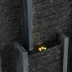 English Elm 40 Inch Outdoor Cascading Resin Fountain with Warm Led Lights for Patio Garden W853P412656