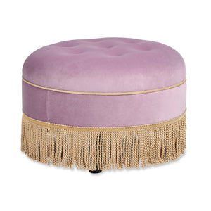 English Elm Jennifer Taylor Home - Yolanda 24" Round Lavender Velvet Accent Ottoman - Elegant, Versatile Footrest & Side Table For Home B2719P245931