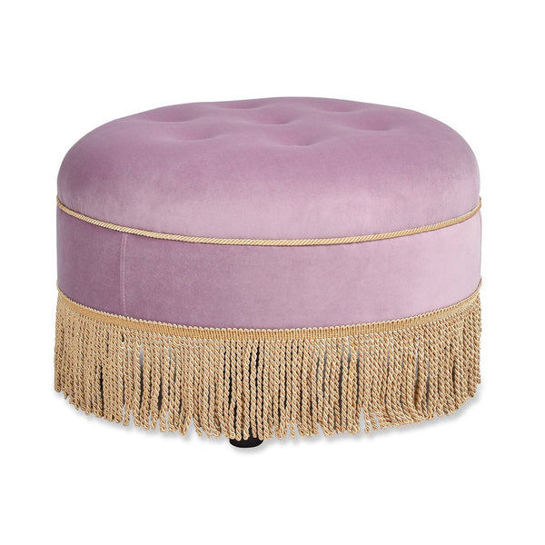 English Elm Jennifer Taylor Home - Yolanda 24" Round Lavender Velvet Accent Ottoman - Elegant, Versatile Footrest & Side Table For Home B2719P245931