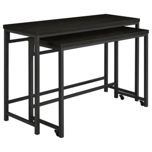 English Elm Klekner Black 4-Piece Counter Height Table Set with Nesting Tables & Stools, Space-Saving Chic Finish B062P353238