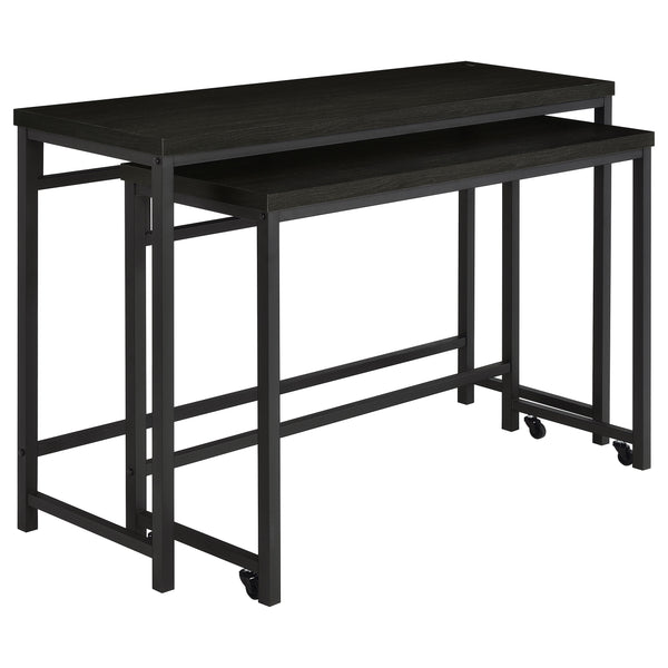 English Elm Klekner Black 4-Piece Counter Height Table Set with Nesting Tables & Stools, Space-Saving Chic Finish B062P353238