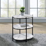 OSP Home Furnishings Renton 3-Tier Oval Table White/Black