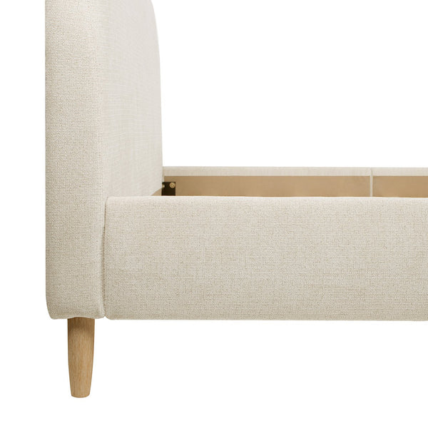 English Elm Jennifer Taylor Home - Roman Curved Headboard Upholstered Queen Bed In Oatmeal Beige Chenille - Chic, Eco-Friendly Design! B2719P353142