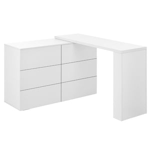 English Elm Six Drawers Multi-Functional White Desk With Removable Top – Versatile Storage For Home & Office W3871P369001-GIGA