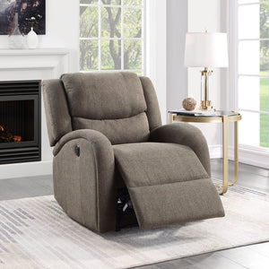 English Elm Modern Power Reclining Chair In Brown Chenille Upholstery - Plush, Contoured Comfort With Solid Frame B011P256234