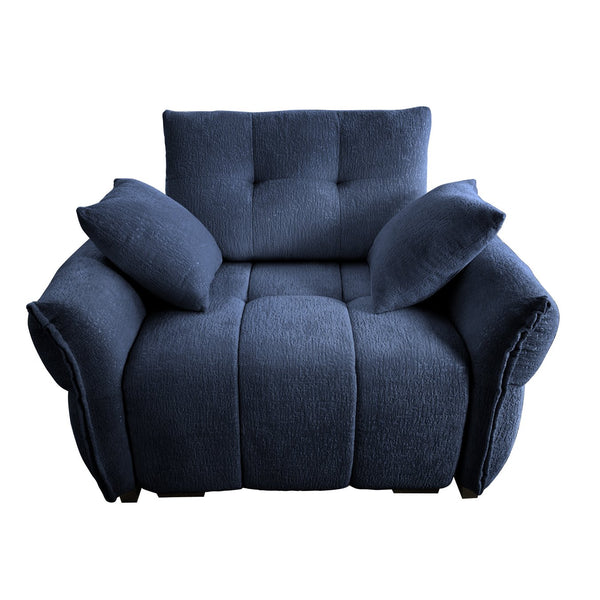 English Elm 47" Ergonomic Single Seater Sofa with Chenille Upholstery, High-Resilience Cushions & Modern Flair Blue W714S01143