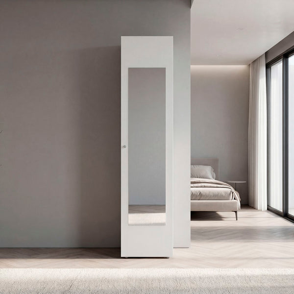 English Elm Deftones Tall Narrow Wenge Cabinet Four Shelves Slim Floor to Ceiling Bedroom Storage B128P485416