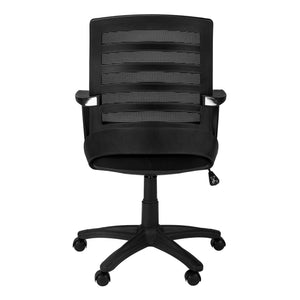 English Elm Office Mid-Back Chair with Breathable Mesh, Ergonomic Curved Support, Padded Wide Seat, Swivel and Height Adjust Black 26 L x 13 W x 24 H B2710P219652