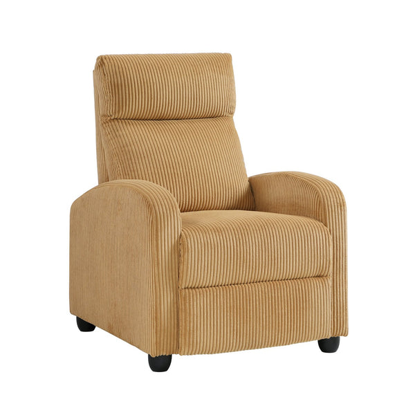 English Elm Modern Parsons Push Back Recliner Chair in Soft Corduroy Fabric — Sleek Comfortable Living Room Lounger with Solid Wood Frame and Easy Recline Mechanism Yellow 30 L x 27 W x 21.5 H B011P395835