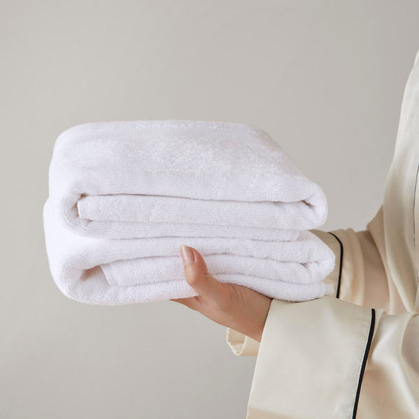 JLA Home Comfort Spaces - 500GSM Plush 6pc Towel Set Crafted from 100% Turkish Cotton for Spa Softness, Quick-Dry, Oeko-Tex Safe White AM73-0224