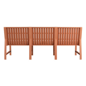 English Elm 5-Piece Outdoor/Indoor Furniture Set with Weatherproof PP, 3-Seater Sofa, 2 Chairs, Easy Assembly, Space-Saving Nesting Tables Apricot Brown W3450S00001