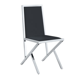 English Elm Table and Chair Set 10 Seat Tempered Glass Dining with Silver Metal Frames Black+Silver W1151S04769