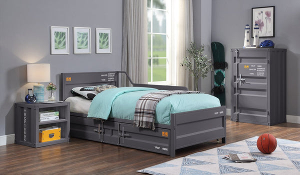 English Elm Gunmetal Industrial 1-Door Chest with Container-Lock Style Panels, 5 Compartments & 4 Shelves for Rugged Secure Storage (48" H x 28" W x 22" D) B062P209021