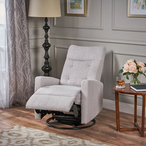 English Elm Christopher Knight Home® - Recliner Swivel Rocker with Glider Function, Push-Back Reclining Chair for Living Room & Nursery LIGHT GREY 65354.00LGRY