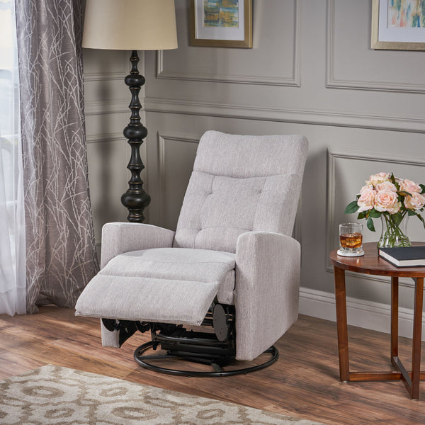 English Elm Christopher Knight Home® - Recliner Swivel Rocker with Glider Function, Push-Back Reclining Chair for Living Room & Nursery LIGHT GREY 65354.00LGRY