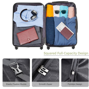 English Elm Luggage Set Abs Hardshell 3 Piece Spinner Suitcase with Tsa Lock Lightweight Travel N726P203164W