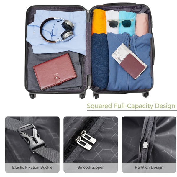English Elm Luggage Set Abs Hardshell 3 Piece Spinner Suitcase with Tsa Lock Lightweight Travel N726P203164W