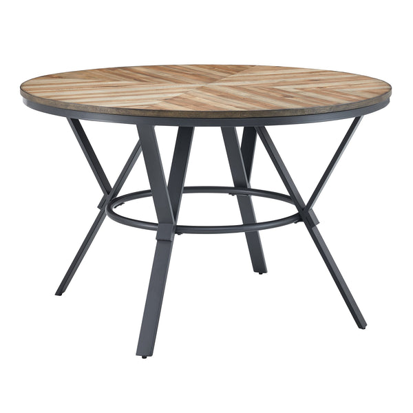English Elm Christopher Knight Home® - Indoor Dining Table with Metal Legs and Distressed Wood Top, Industrial Trestle Base, 59" W Black,Natural N768P228022L