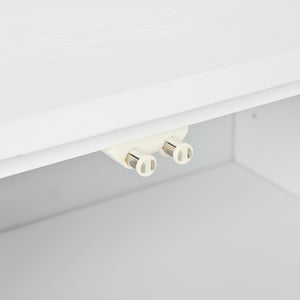 English Elm Buffet Modern White Sideboard Cabinet with Carved Doors, 4 Adjustable Shelves, 220lb Top Load W2696P279968