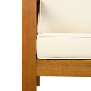 English Elm Christopher Knight Home® - Patio Conversation Set - Stylish Outdoor Acacia Wood Chairs With Cushions & Teak Finish End Table N770P264304B_57501.00ACA