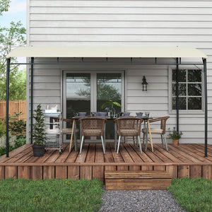 English Elm Outsunny Steel Pergola Gazebo with Uv Canopy for Patio Deck or Backyard Shade W2225P174147