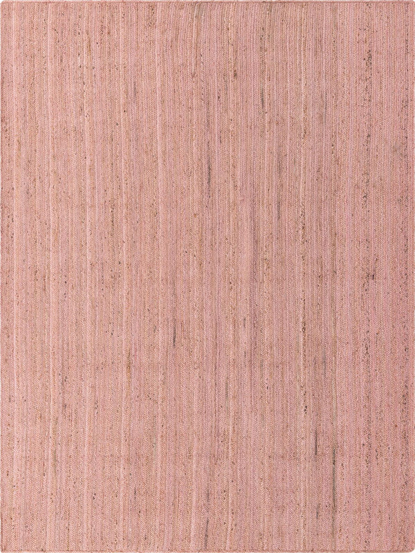Unique Loom Braided Jute Dhaka Hand Braided Solid Rug Light Pink,  9' 0" x 12' 2"