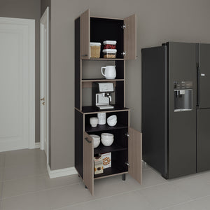 English Elm Kitchen Tall Pantry Cabinet with 2 Doors and 9 Shelves, Engineered Wood, Slim Space-Saving Storage White Oak 49.61 L x 28.74 W x 5.91 H B097P350303