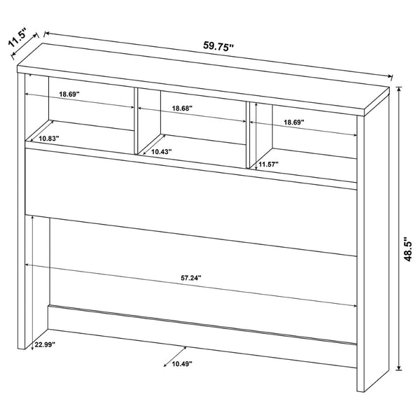 English Elm Geary Queen Bookcase Headboard Bedroom Set with Usb Charging Nightstands Black B062S01694