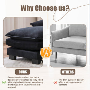 English Elm United We Win U-Shaped Cloud Couch, 110" Chenille Modular Sectional Sofa With Memory Foam & Storage W1568S00217-GIGA