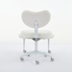 English Elm Meditation Chair Plus patented active seating with lumbar support, swivel footstool & memory foam comfort Ivory W1143P314942